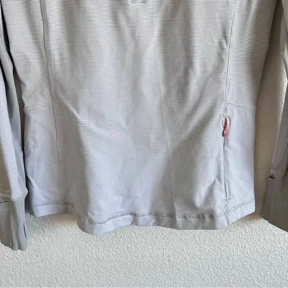 Lululemon Race With Grace 1/2 Zip II Wee Stripe White Silver Spoon - Picture 3 of 14